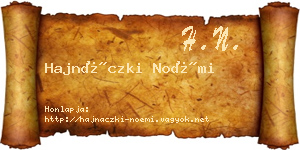 Hajnáczki Noémi névjegykártya